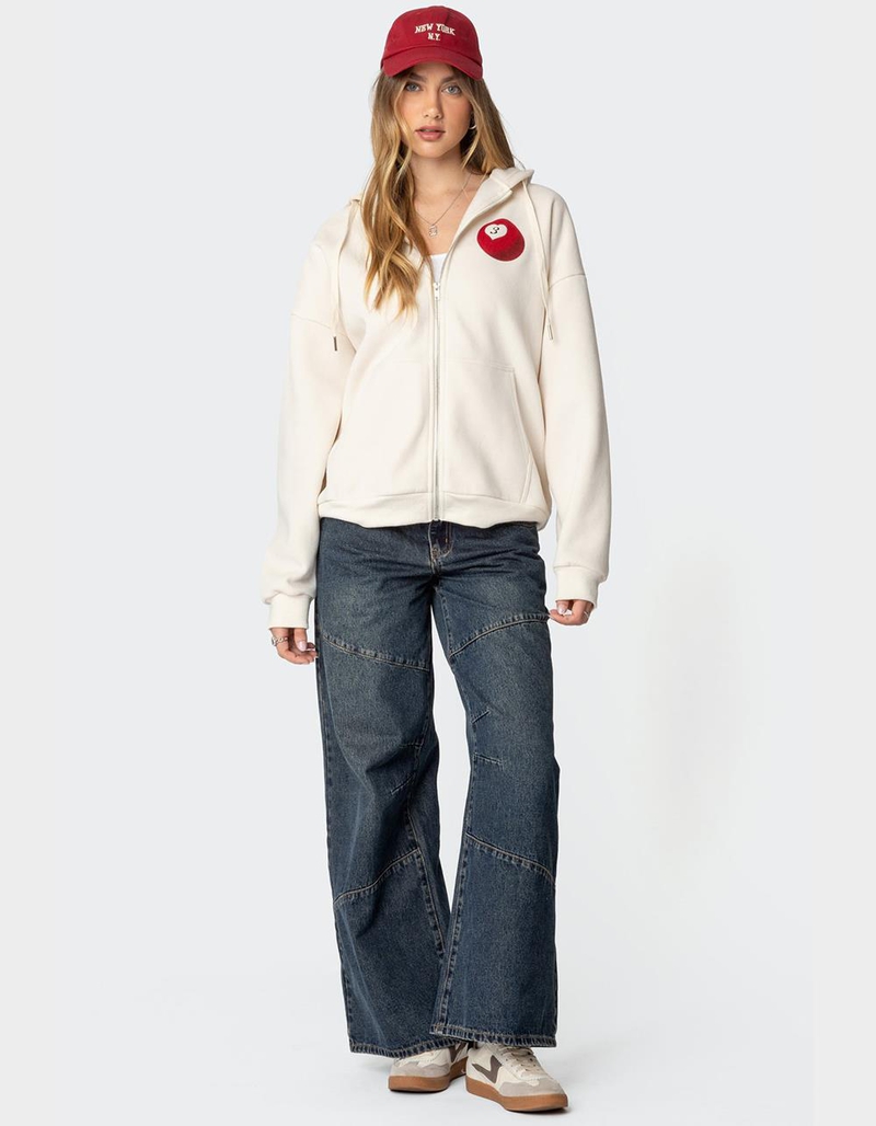 EDIKTED Magic 3 Oversized Zip Up Hoodie image number 2