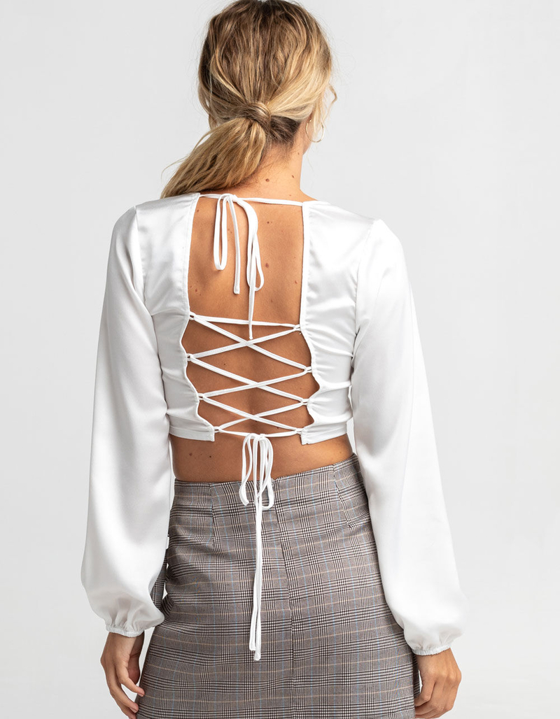 WEST OF MELROSE Back At It Womens Tie Back Blouse image number 1