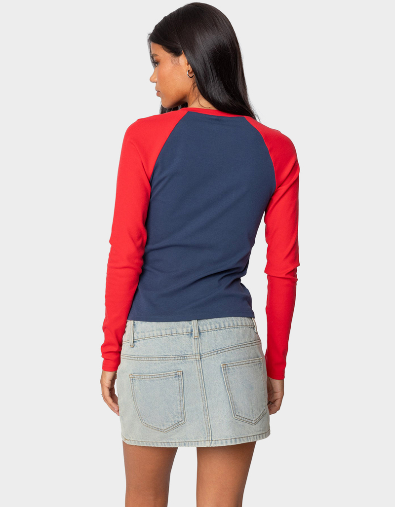 EDIKTED Tommi Raglan Long Sleeve Tee image number 3