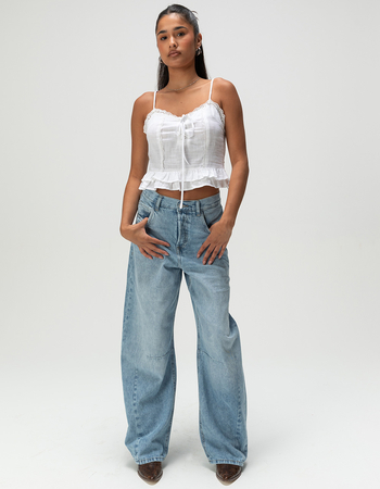 NOISY MAY Cille Womens V-Neck Tie Top Alternative Image