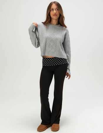RSQ Womens Crop Cable Sweater Alternative Image