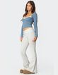 EDIKTED Morgyn Lace Trim Ribbed Top image number 3