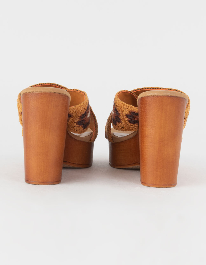 BAMBOO Crochet Womens Wedge Sandals image number 3