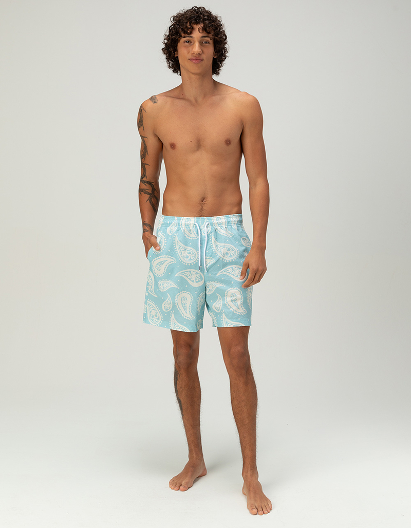 RSQ Mens Seersucker 6.5" Swim Trunks image number 2