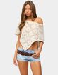 EDIKTED Lilianna Scalloped Crochet Poncho image number 1