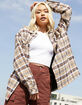 DICKIES Womens Oversized Plaid Flannel Jacket image number 1
