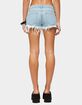 EDIKTED Frayed Vintage Washed Denim Shorts image number 2