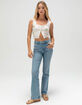 DEREK HEART Printed Linen Womens Flyaway Top image number 2