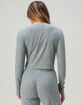 FULL TILT Pointelle Floral Lace Trim Long Sleeve Tee image number 4