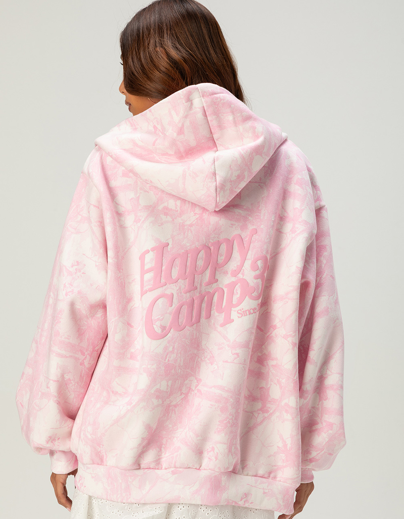 HAPPY CAMP3R Pink Camo Womens Zip-Up Hoodie image number 0