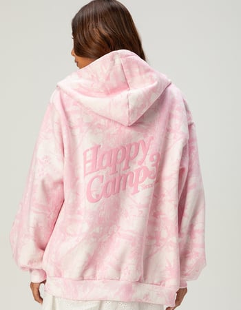 HAPPY CAMP3R Pink Camo Womens Zip-Up Hoodie Primary Image