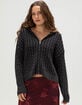 RSQ Womens Cable Knit Zip-Up Sweater image number 5