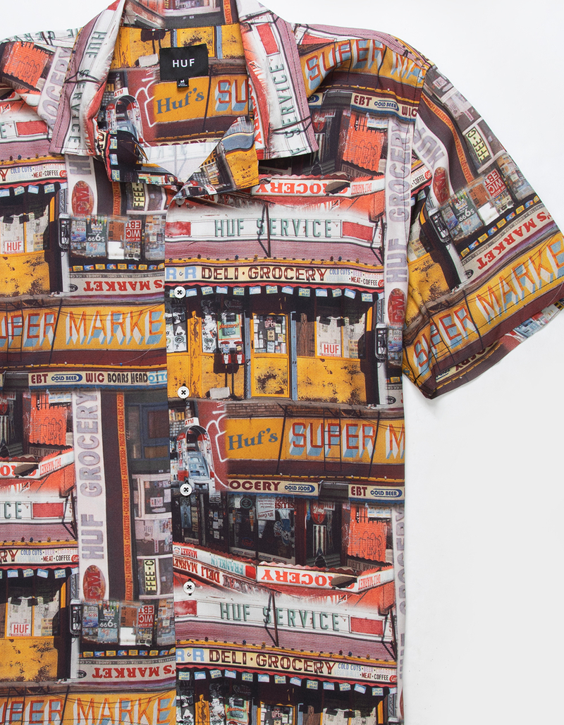 HUF Corner Store Woven Mens Button Up Shirt image number 1