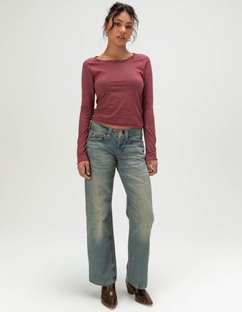 BDG Urban Outfitters Jake Womens Scoop Neck Long Sleeve Top Alternative Image