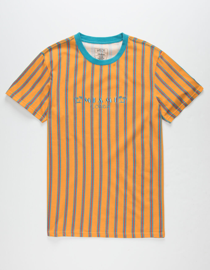 VALOR Miami Stripe Mens Gold T-Shirt image number 1
