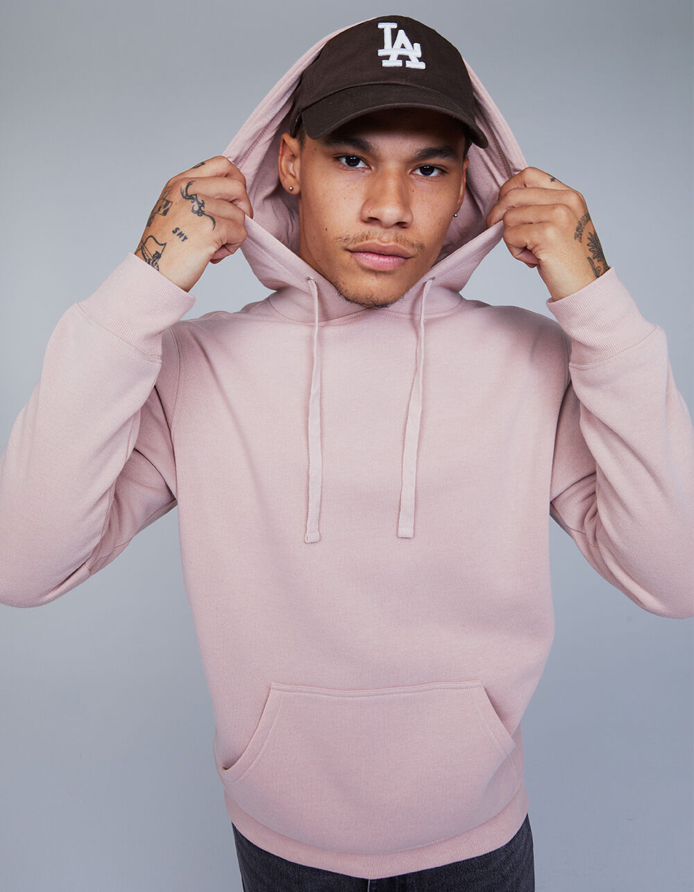 RSQ Mens Pullover Fleece Hoodie - DUSTY PINK | Tillys