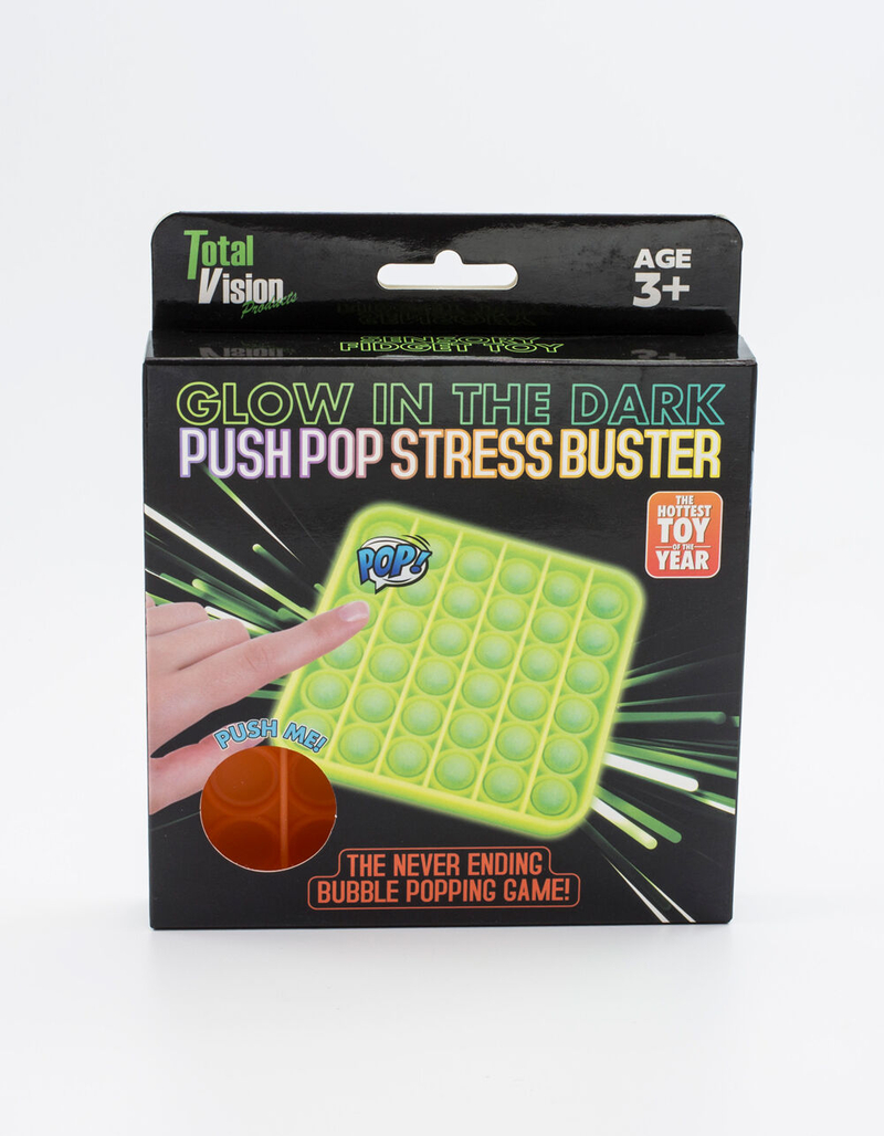 TOTAL VISION PRODUCTS Glow In The Dark Push Pop Fidget Stress Buster image number 0