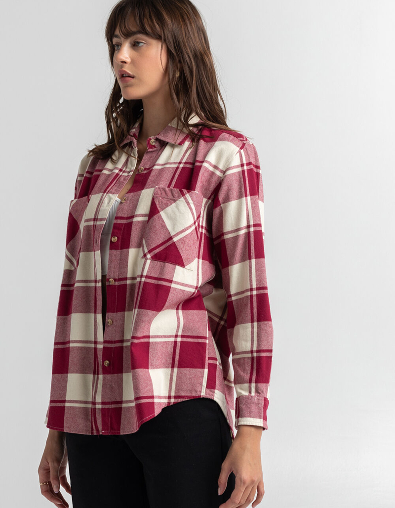 BRIXTON Bowery Oversized Flannel Shirt image number 1