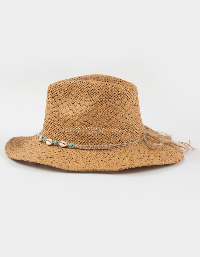 Puka Shell Womens Straw Cowboy Hat image number 2