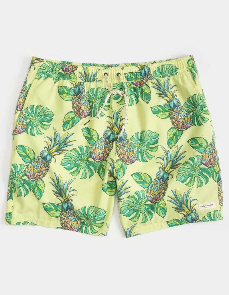 PUBLIC ACCESS Pineapple Punch Mens Volley Shorts - LTGRN - 392350520