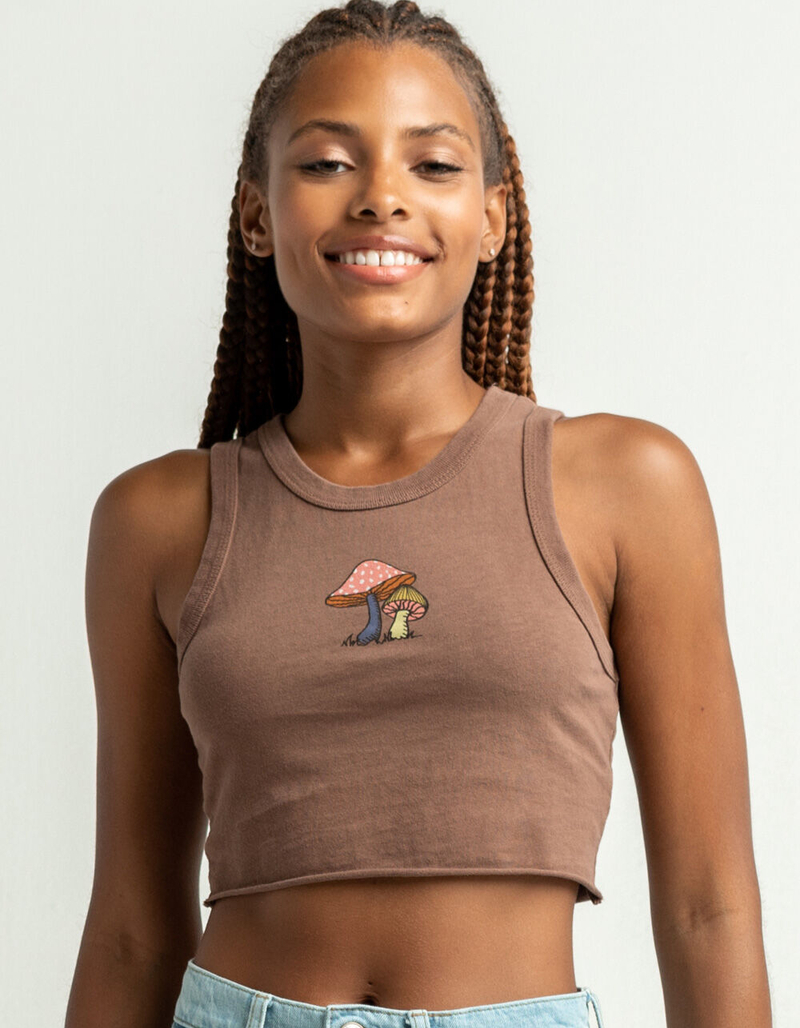 FULL TILT Mushroom Womens Muscle Tank image number 0