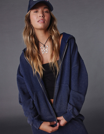TILLYS Womens Oversized Zip-Up Hoodie Primary Image