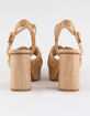 SODA Braided Raffia Platform Womens Heeled Sandals image number 4