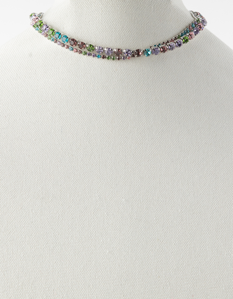 FULL TILT Double Row Rhinestone Choker image number 1