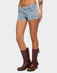 EDIKTED Western Stitch Studded Denim Micro Shorts image number 2