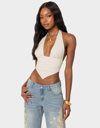 EDIKTED Open Back Triangle Halter Top Primary Image