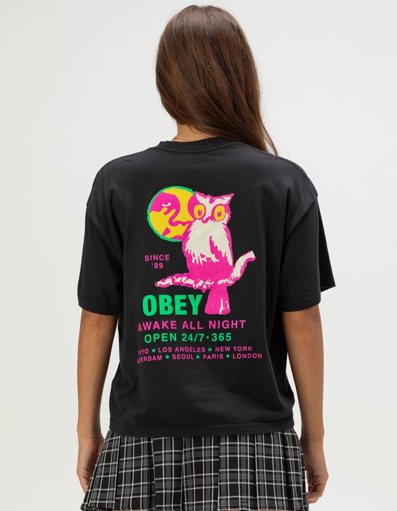 OBEY Owl Womens Boxy Tee image number 0