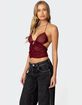 EDIKTED Strappy Ruched Mesh Top image number 3