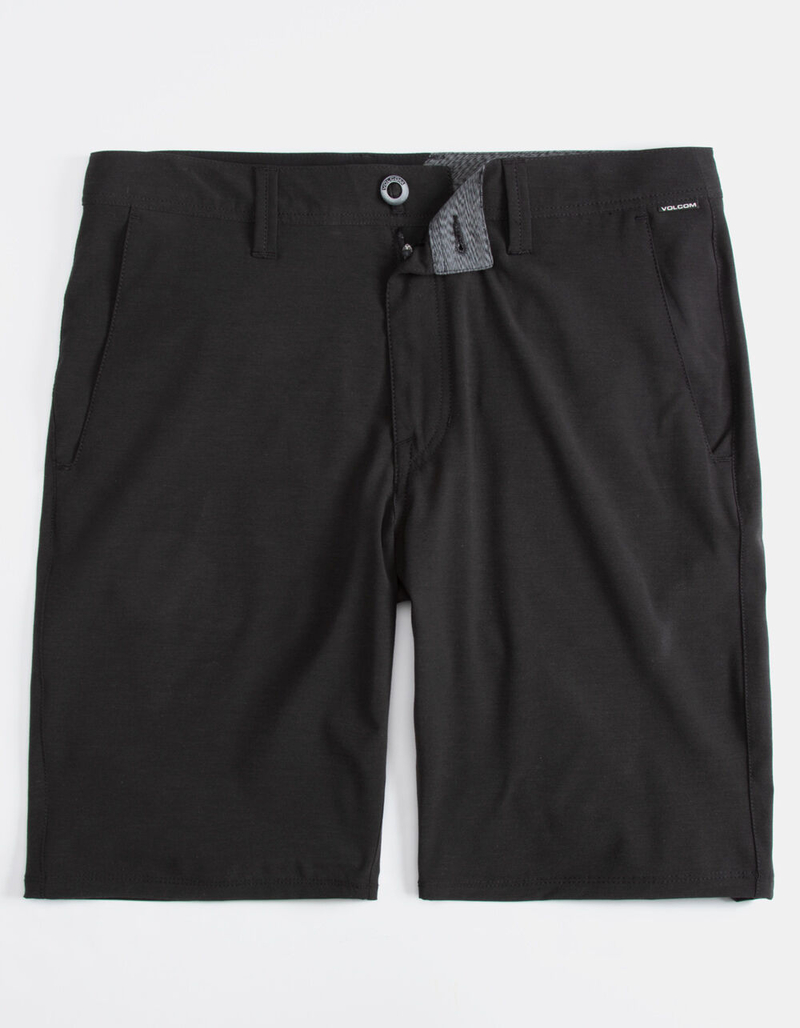 VOLCOM Frickin' Surf N' Turf Static Black Mens Hybrid Shorts image number 0