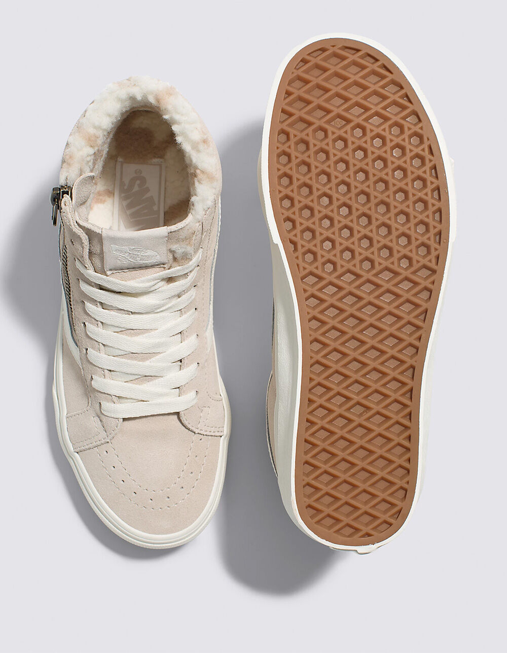 VANS Sk8-Hi Reissue Side Zip Cozy Hug Womens Shoes - BEIGE - 7