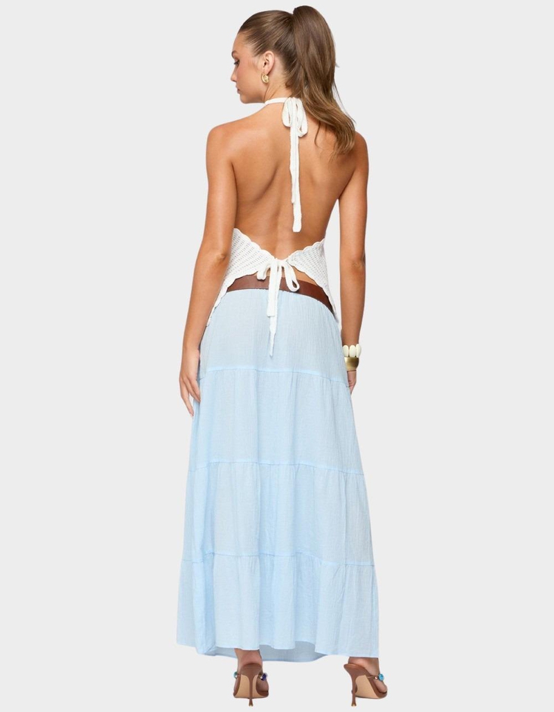 EDIKTED Ivey Backless Crochet Halter Top image number 2