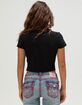 TRUE RELIGION x Bella Doña Crystal Lowrider Womens Baby Tee image number 4