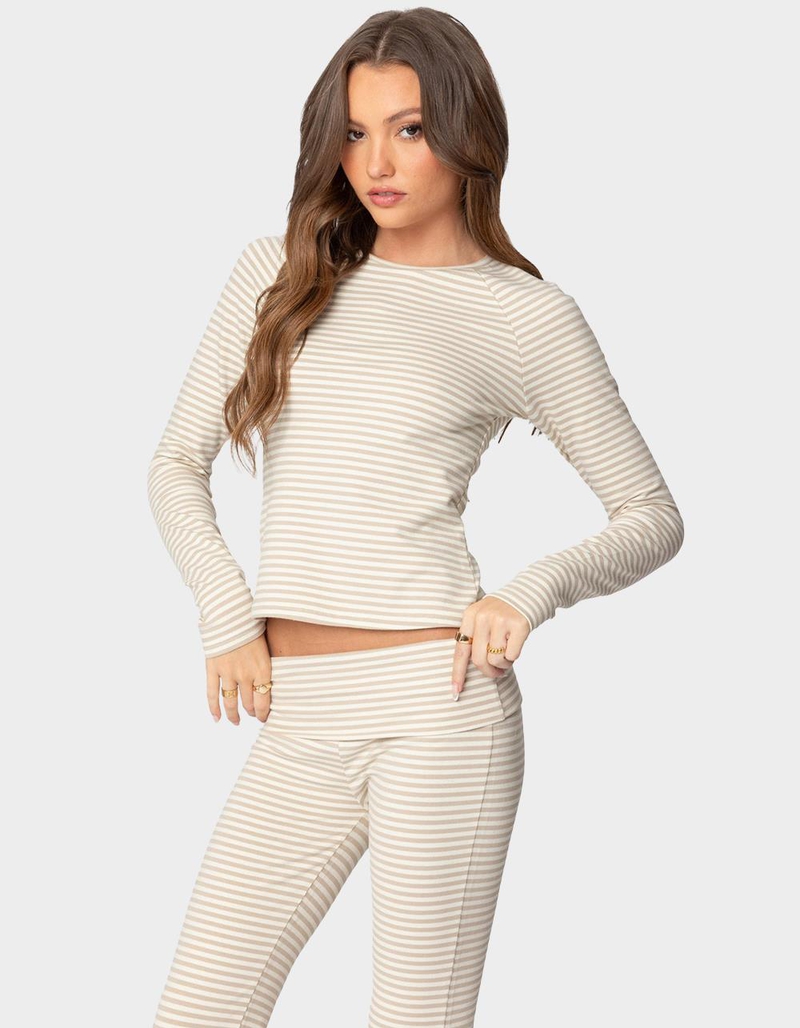 EDIKTED Kaeli Stripey Long Sleeve Tee image number 4