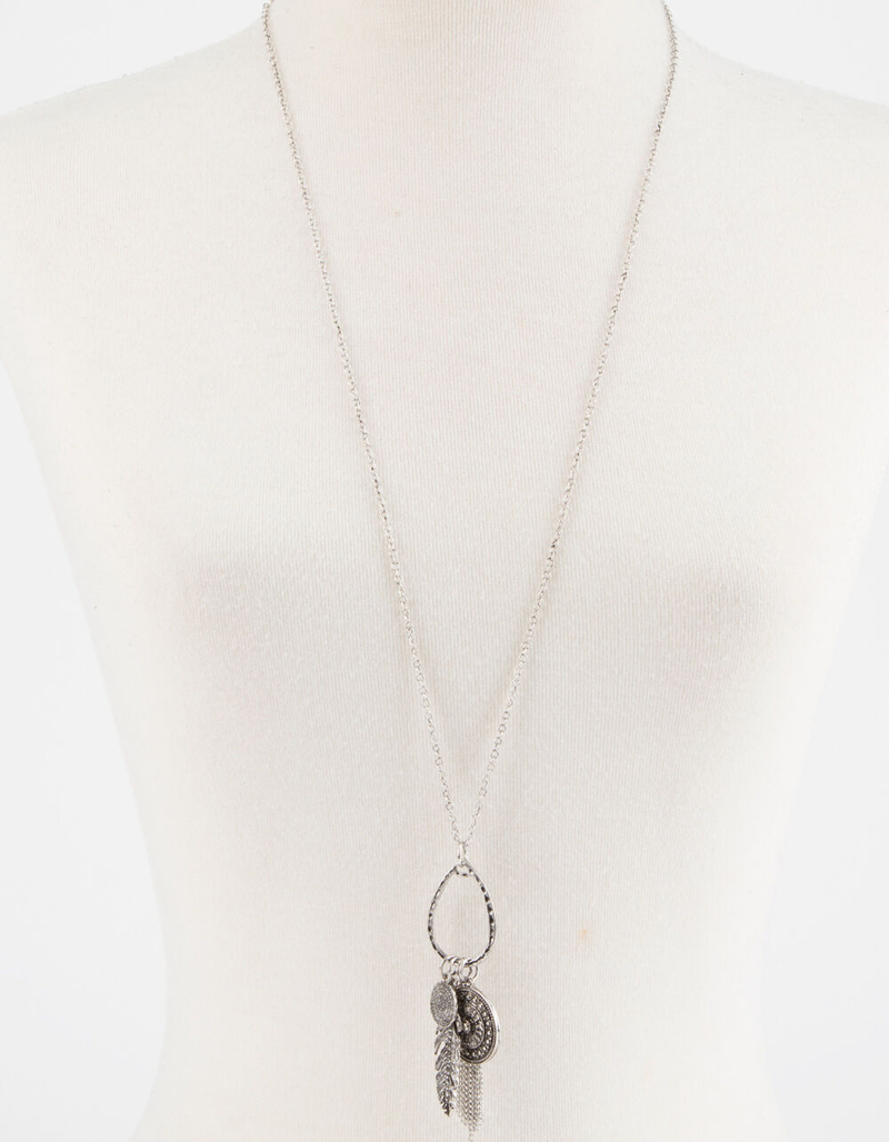 FULL TILT Tassel & Feather Long Necklace image number 1