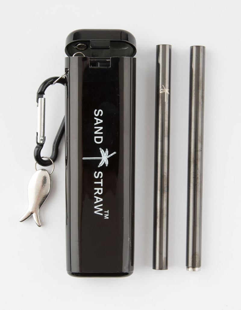 SAND STRAW Black Fish Collapsible Straw image number 0