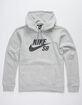 NIKE SB Icon Gray & Black Mens Hoodie image number 1