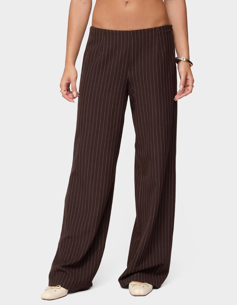 EDIKTED Kerie Pinstripe Low Rise Pants image number 0