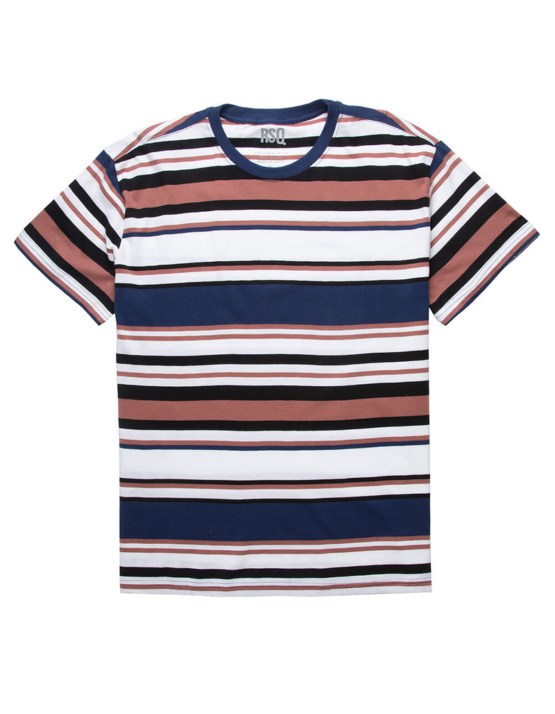 RSQ Oversized Striped Mens Red & Blue T-Shirt image number 0