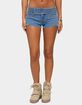 EDIKTED Odetta Studded Low Rise Denim Shorts image number 1