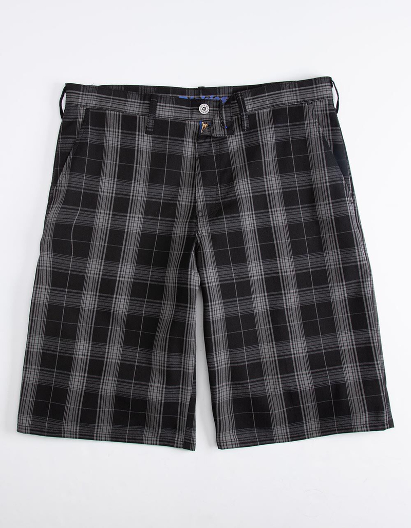 DICKIES Plaid Black & Gray Mens Shorts image number 0
