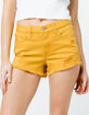 RSQ Venice Mid Rise Mustard Womens Ripped Denim Shorts image number 2