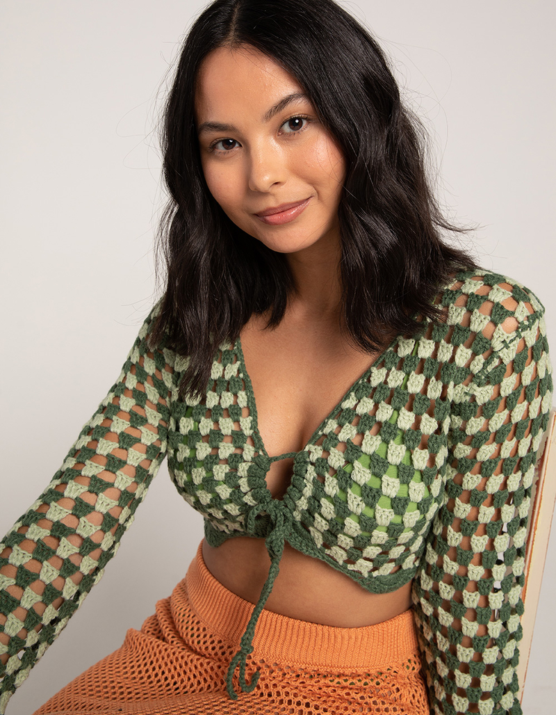 EMORY PARK Womens Crochet Sweater image number 0