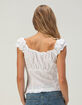 RSQ Womens Ruffle Button Front Top image number 4