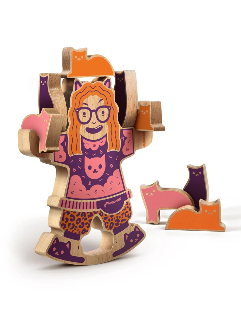 FRED & FRIENDS Crazy Cat Lady Wooden Stacking Game image number 2