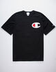 CHAMPION C Applique Logo Black Mens T-Shirt image number 1