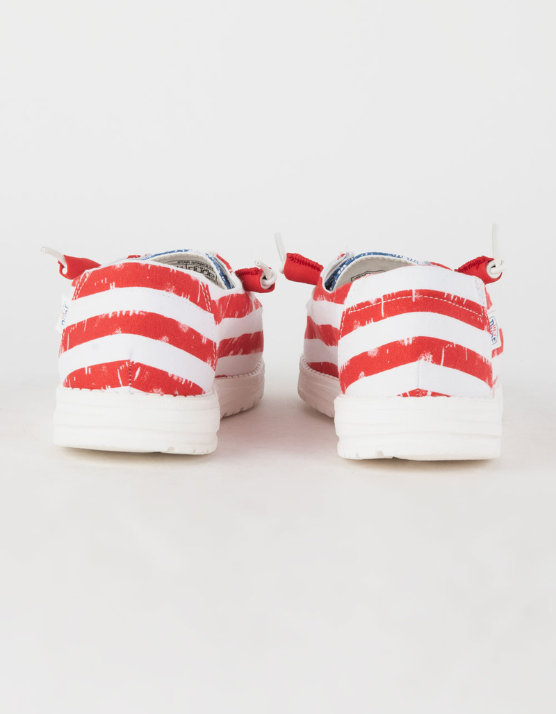 HEY DUDE Wendy Patriotic Star Spangled Womens Slip On Shoes image number 3